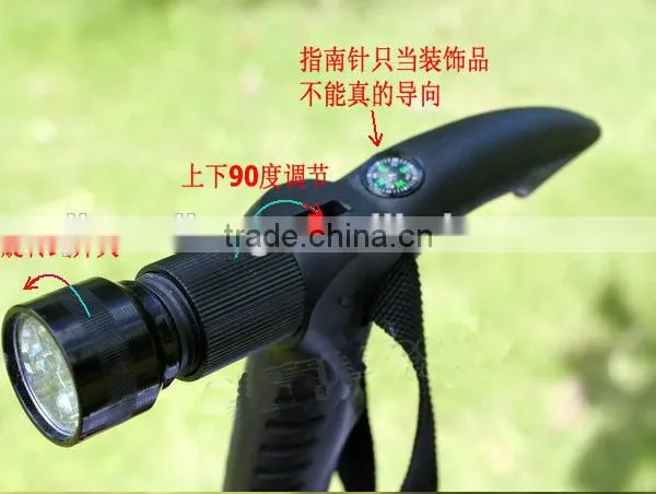 2015 Latest Ladies Walking Stick With Light Alpen Stock Climbing Factory Direct