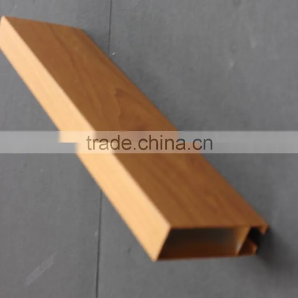 Corrosion Resistance Wood Grain Suspended Metal Linear Ceiling Aluminum Square Tube Screen Tiles photo-4