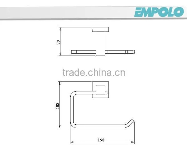 Wall Mount Brass Paper Holder Square Bathroom Toilet Paper Rail 93003 photo-2