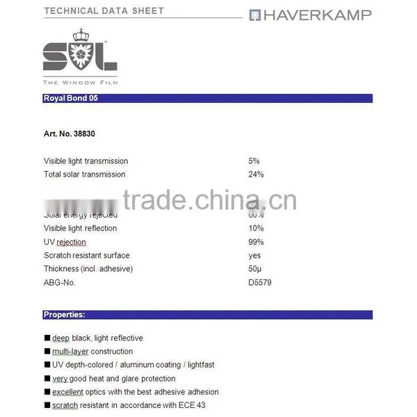 SL Automotive Film - Royal Bond 05 Premium Tinted Window Film photo-2