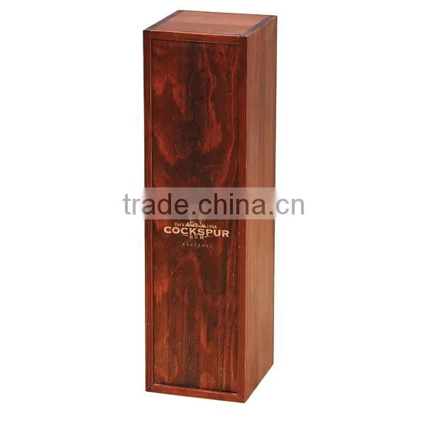 Wholesales Handmade Pine Painting Color Single Bottle Wooden Wine Gift Box