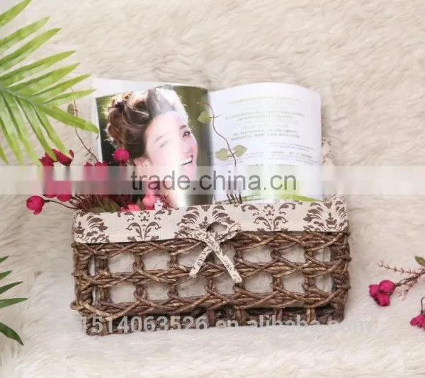 Set of 3 Maize Husk Weaved Storage Baskets -brown photo-3