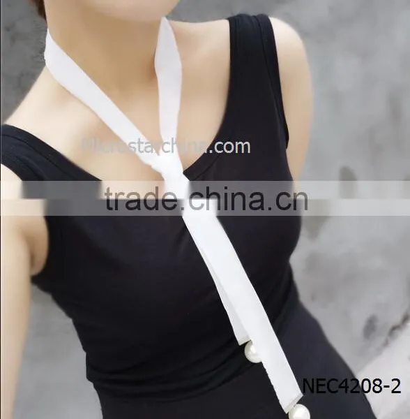 2016 Fashion Woman Handmade Long Black Velvet Choker Necklace photo-3