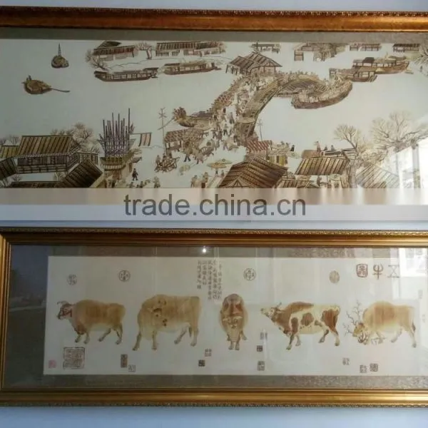 Four Piece Chinese Traditional Wall Art 100% Handmade Oil photo-3