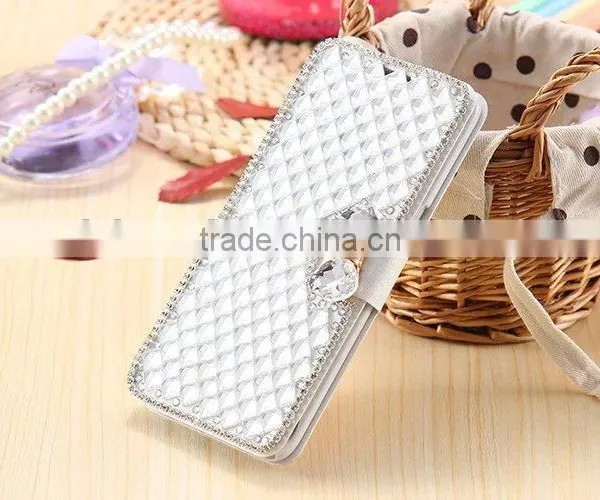 Luxury Leather Bling Crystal Diamond Bow Wallet Case for S7/S7 Edge .For Iphone 6/6s Bling Crystal Wallet Case photo-4