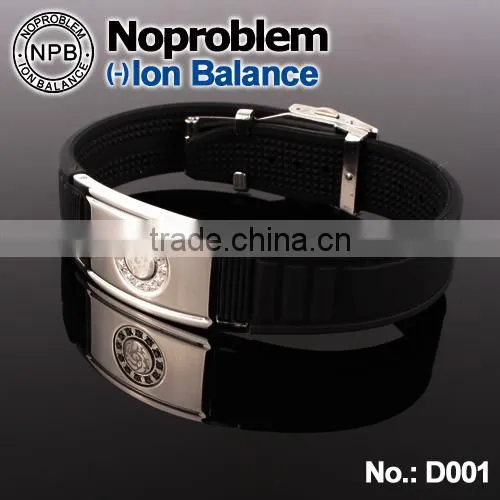 Noproblem D001 Magnetic Bead Titanium Man Jewelry Health Power Bracelets