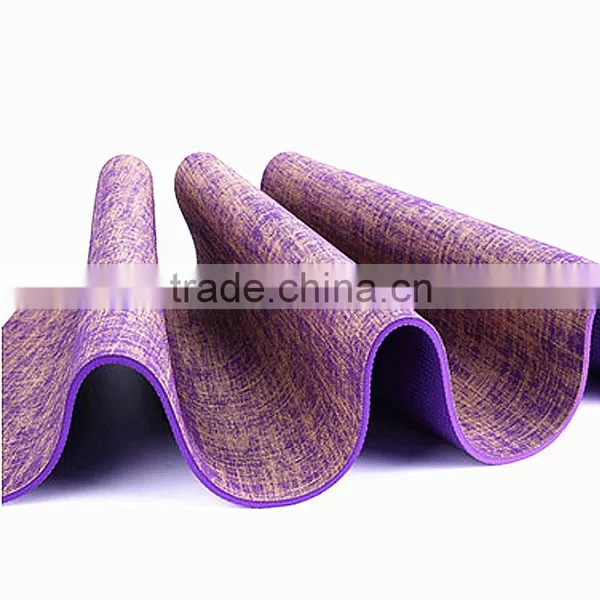Natural Jute/Eco PVC Premium Yoga Mat With Carry Strap Eco-friendly Dual Sided Non Slip Eercise Yoga Mat Pilate Mat Workout Mat photo-4