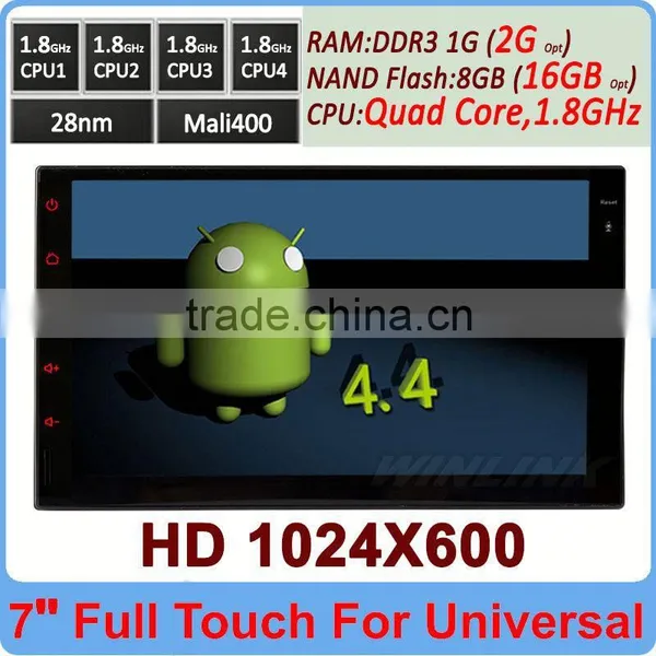 Ownice 7" Quad Core Pure Android 4.4.2 Full Touch Panel 2 Din Universal Support OBD DVR Built-in Wifi