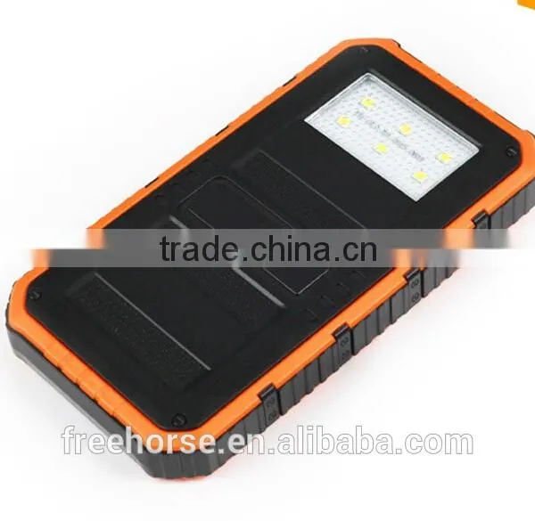 New Arrival Double Output 8000mah Solar Battery Charger for Mobile Phone With Led Camping Light photo-3