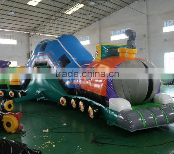 2016 Sunjoy Hot Sale Inflatable Giant Locomotive Caterpillar Obstacle Course Toys for Kids and Adults photo-3