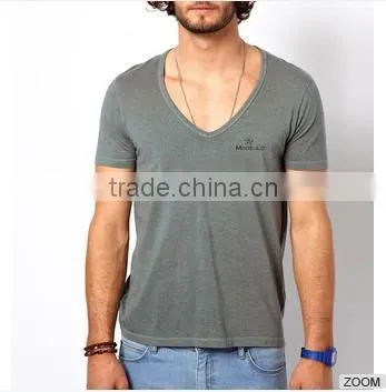 High Quality Deep V-Neck Cotton T-shirt For Men