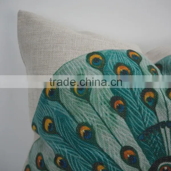 Square Peacock Design Sublimation Printed Pillow Case/cushion Cover Wholesale photo-4