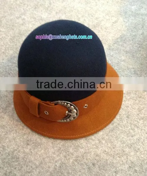 2014 Fashion Ladies Wool Felt Bucket Hat/ Wedding and Church Hats photo-3
