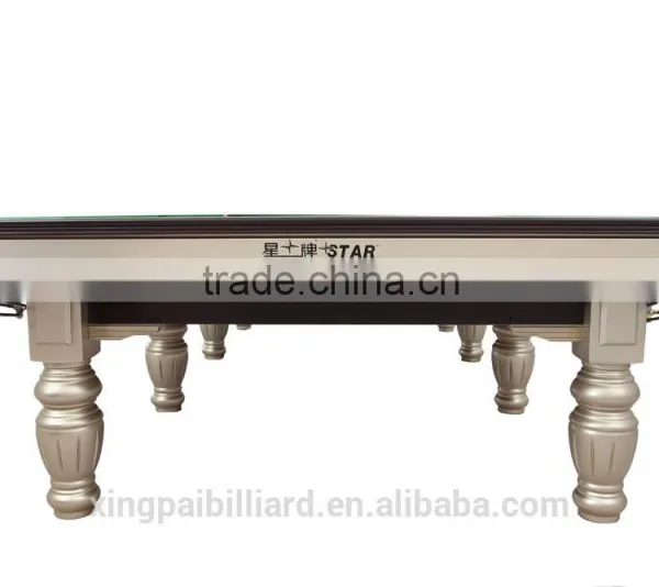 2016 12 ft Steel Cushion Star Solid Wood Snooker Table With Full Set of Accessories