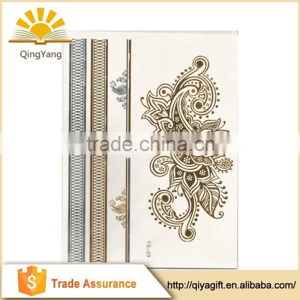 Non-toxic Temporary Metallic Fashion Water Transfer Sticker Body Tattoo photo-4