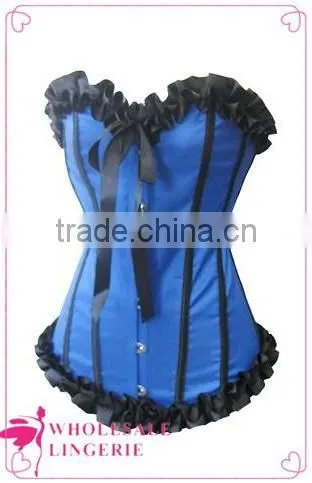 Women Fashion Lace Brocade Pattern Corset With Polka Dot photo-4