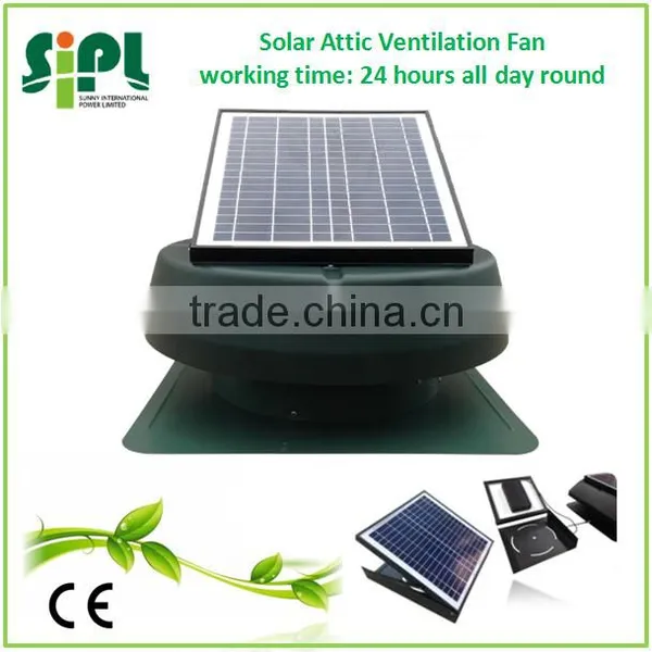 CE Certificated Solar Energy Powered Attic Air Ventilation Roof Fan With Solar Battery System photo-3