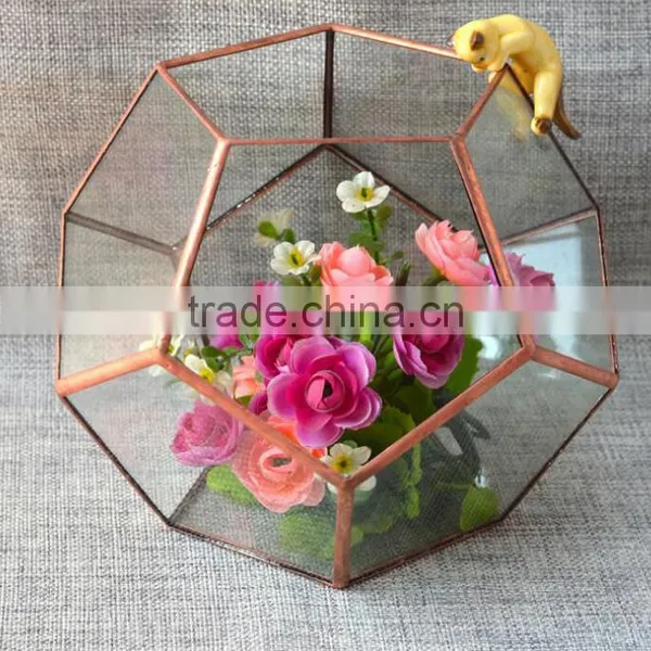 Attractive Indoor Decor Glass Flower Vase Clear Glass Terrarium Globe photo-3