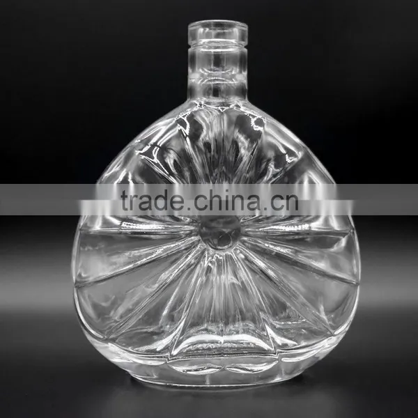 375ml Fancy Crystal Clear Whisky Bottle, Premium Glass Bottle Wholesale for Liquor