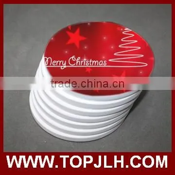 Promotional Gift Sublimation White Blank Round Ceramic Coasters photo-3