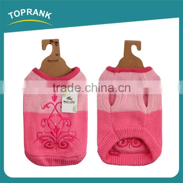 Hot Selling Small Knitting Flower Pink Lovable Dog Sweater Pet Clothes photo-3