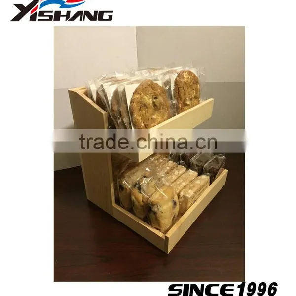 Retail Shop Blackboard Shelf Wood Bread Display Rack photo-3