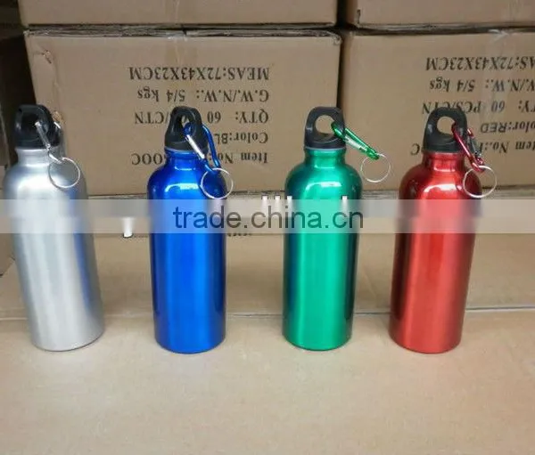500ml With Heat Transfer Logo and Carabiner Lid for Aluminum Sport Water Bottles photo-2