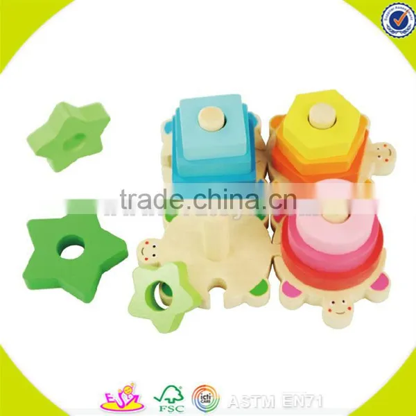 Wholesale Colorful Kids Stacking Wooden Geometric Blocks Educational Children Wooden Geometric Blocks Game W13E064 photo-2