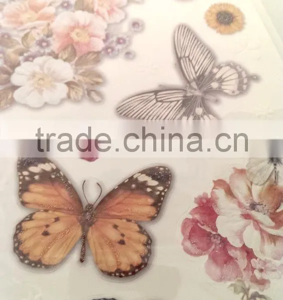 Light Brown Color Butterfly Glitter Sticker, Popular Design Decorative Shinny Glitter Sticker photo-3