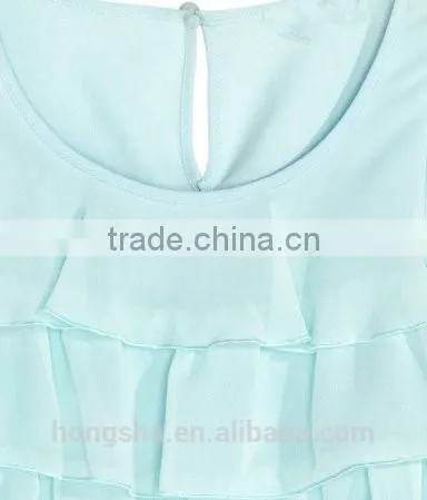 2016 Children Little Girls Flowy Tiered Sleeveless Top HST8035 photo-6