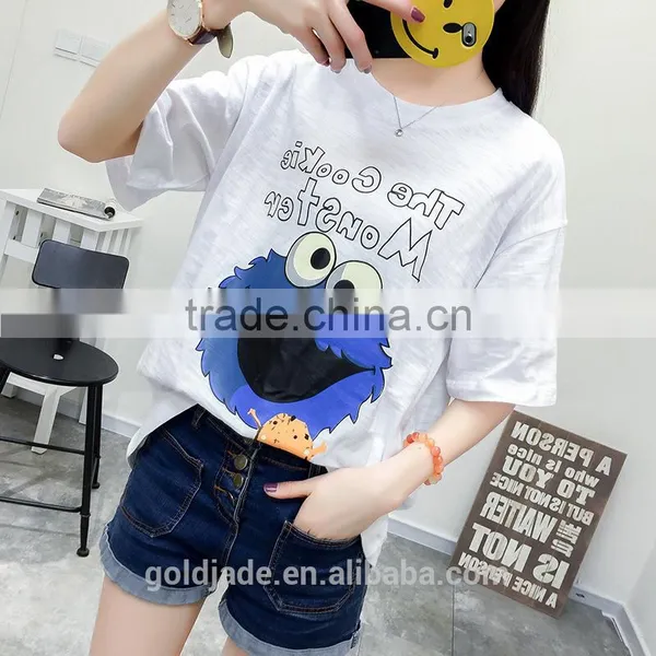 Women Summer Fashion Customized Letter Print t Shirt Casual Short Sleeve t Shirt photo-3