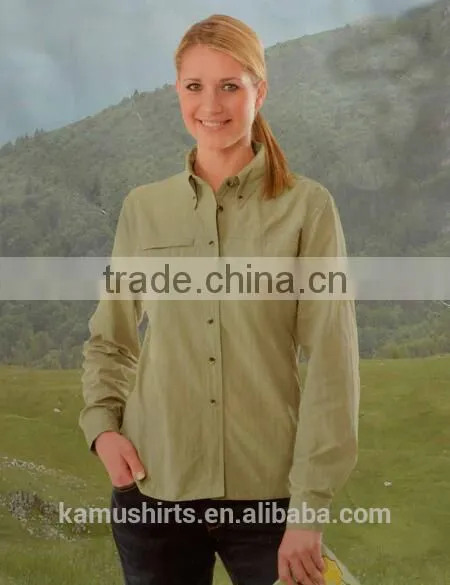 Women Long Sleeve Quick-dry Outdoor Sportswear Shirts Khaki Shirt