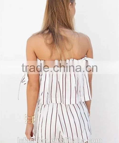 2017 Fashion Printing off Shoulder Top With Women Short New Design Ladies Suit photo-5