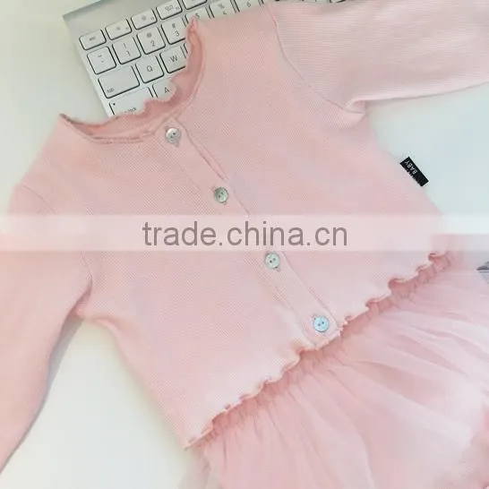 Pink Colour Baby Clothes Dressy Rompers 2pcs Set Knitted Baby Tutu Romper photo-3