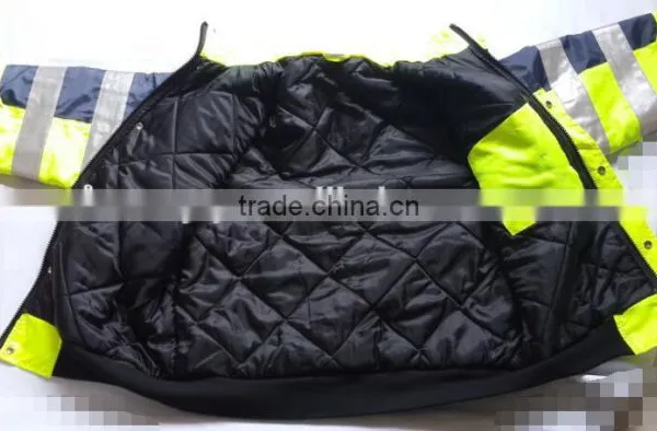 2017 Navy Yellow High Visibility Reflective Safety Jacket photo-4