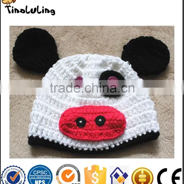 Newborn Baby Cow Hat for Newborn Photography Props Baby Animal Cosplay photo-2