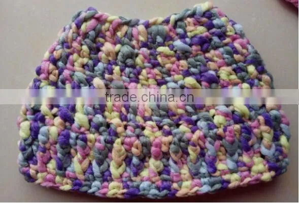 Girls Colorful Knit Bun Beanie Ponytail Hat photo-2