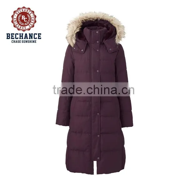 Women's Long Down Jacket With Faux Fur photo-3