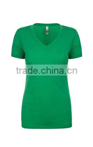 Next Level Apparel Ladies' Poly Cotton V-Neck Tee - Made From 65% Polyester and 35% Combed Cotton and Comes With Your Logo. photo-5