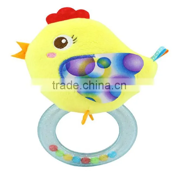 Colourful Circle Baby Plastic Ring Rattle Insert Teether Toy For Gift photo-3