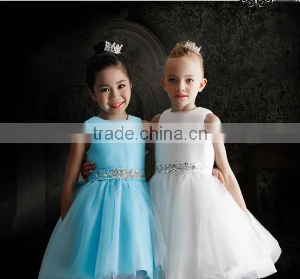 2016 New Girl Wedding Dress Formal Dress For Flower Girl Top Grade Kids Clothes GD90427-3 photo-2