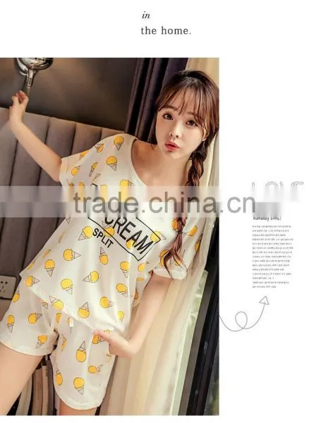 2016 New Summer Short-sleeved Cotton Cone Cartoon Ladies Pajamas Hot Style Factory Direct Sale photo-3