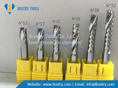 Single Flute Aluminum End Mill Cutting Tool Bits Spiral Cnc Router Bits for Soft Metal photo-2