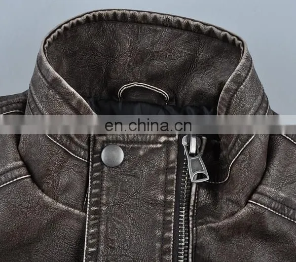 2015 Lastest Fashion Mens Hot Selling Garment Dye Leather Jacket photo-4