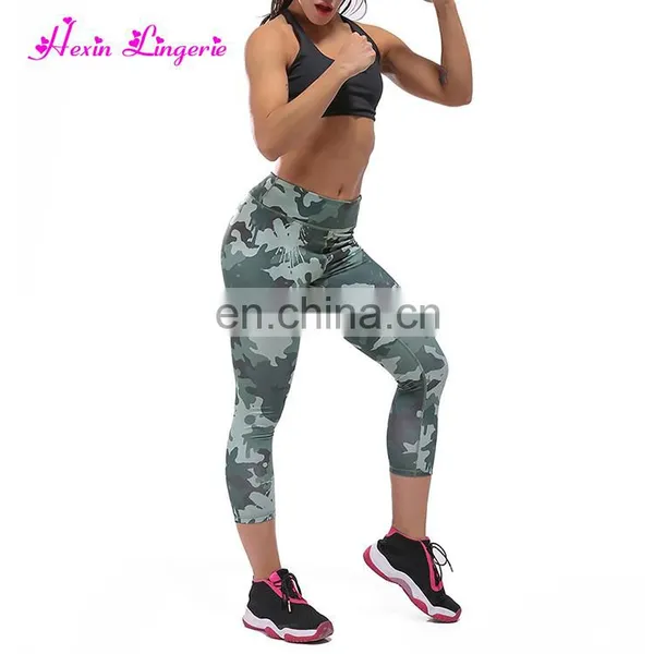 No Moq Wholesale Capri Tight High Waist Camouflage Printed Yoga Pants photo-5