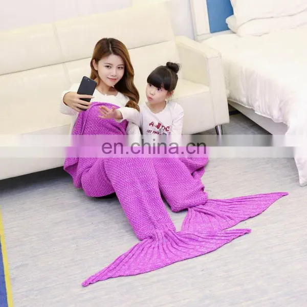 Hot Sale Custom Logo Adult Children Mermaid Tail Blanket photo-5