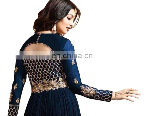 Women's Attractive Party Wear Semi Stitched Anarkali Suits With Heavy Embroidery 2017 photo-3