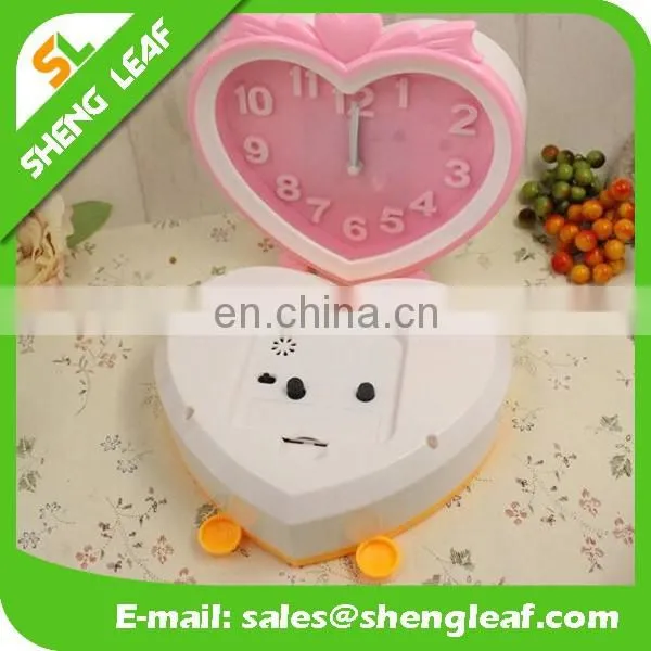 Cartoon Peach Heart-shaped Alarm Clock Table Personality Lazy Small Alarm Clock photo-4