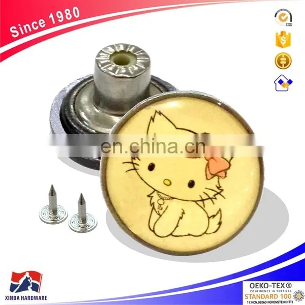 Sanshui Factory Wholesale Custom Engraving Metal Clothing Buttons Color Cartoon Design Button photo-5