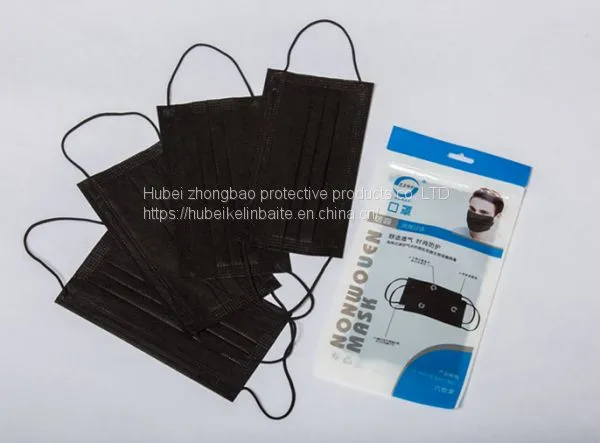 Disposable Non-woven Four Layer Pure Black Activated Carbon Mask photo-2